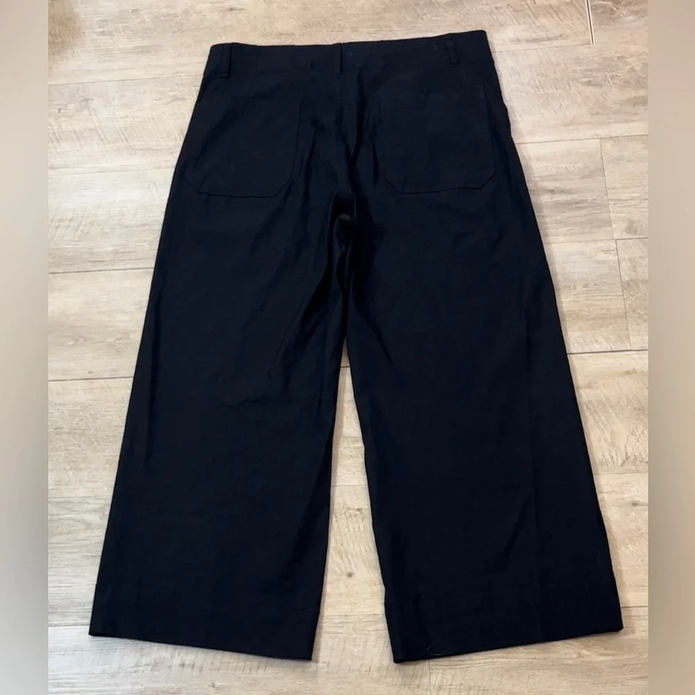 Anthropologie Maeve The Colette Linen Blend Wide Leg Cropped Pants Size 33 - Picture 9 of 9
